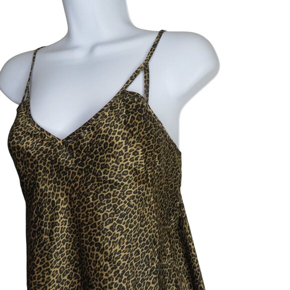 Vintage Morgan Taylor Intimates Leopard Print Slip Nightgown Small Knee Length - Picture 2 of 10